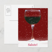 Salute Wine Snow Cheers Happy Holiday Briefkaart (Voorkant / Achterkant)