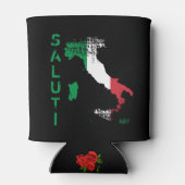 *~* Saluti Kaart van Italië Italiaans Taal Blikjeskoeler (Achterkant)