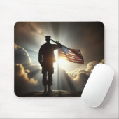 Saluting Amerikaanse soldaat Muismat (Met muis)