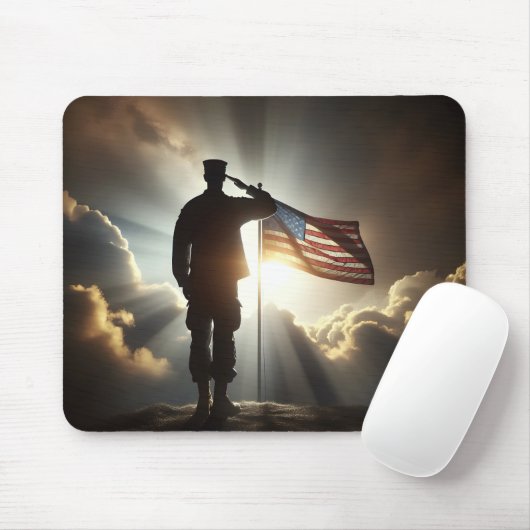 Saluting Amerikaanse soldaat Muismat (Met muis)