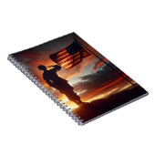 Saluting Amerikaanse soldaat Notitieboek (Rechterzijde)