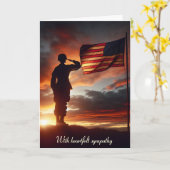 Saluting Amerikaanse soldaat voor sympathie Kaart (Gele Bloem)