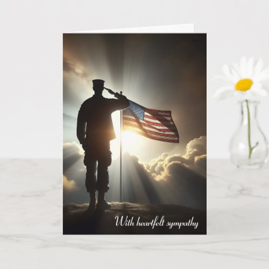 Saluting Amerikaanse soldaat voor sympathie Kaart (Kleine Plant)