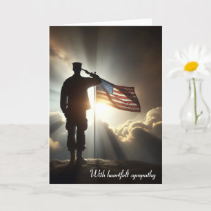 Saluting Amerikaanse soldaat voor sympathie Kaart