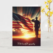Saluting Amerikaanse soldaat voor sympathie Kaart (Gele Bloem)