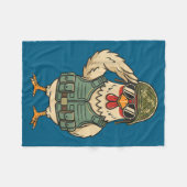 Saluting Soldier Chicken Military Rooster Army For Fleece Deken (Voorkant (Horizontaal))