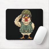 Saluting Soldier Chicken Military Rooster Army For Muismat (Met muis)