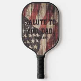 Saluut aan papa | Vintage Amerikaanse vlag Vaderda Pickleball Paddle