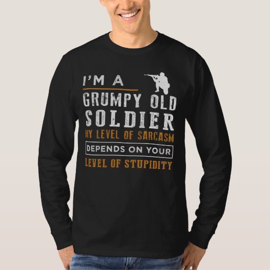Saluut Lachen met Grumpy Old Soldier T-shirt - Sar (Voorkant)