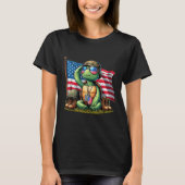 Saluut Turtle American USA Flag Memorial Day 4th O T-shirt (Voorkant)