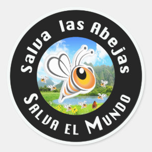 Salva las Abejas Salva el Mundi Ronde Sticker