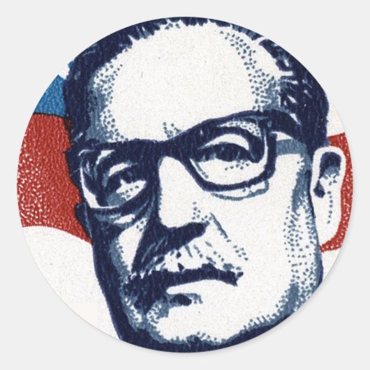 Salvador Allende - Venceremos Ronde Sticker (Voorkant)