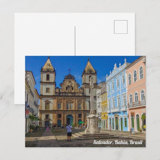 Salvador, Bahia, Brazilië, Plaza Briefkaart (Voorkant / Achterkant)