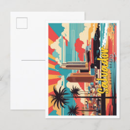 Salvador Bahia Brazilië Pop Kunst Reizen Illustrat Briefkaart