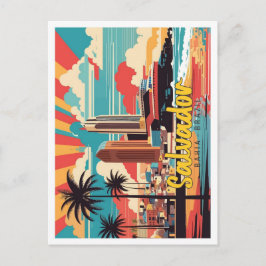 Salvador Bahia Brazilië Pop Kunst Reizen Illustrat Briefkaart