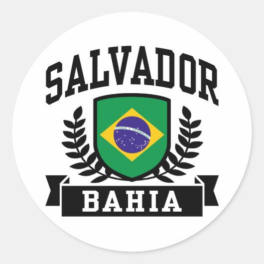 Salvador Bahia Ronde Sticker (Voorkant)
