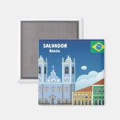 Salvador Brazilië Magneet (Voorkant / Achterkant)