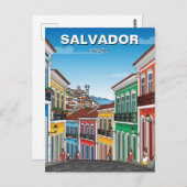 Salvador Brazilië Perlourinho Reizen Briefkaart (Voorkant / Achterkant)