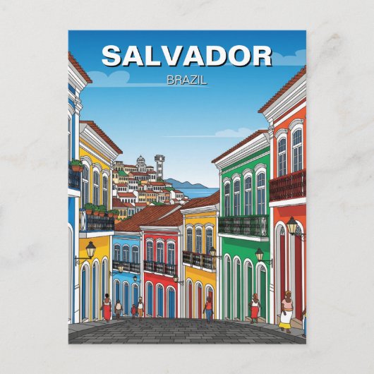 Salvador Brazilië Perlourinho Reizen Briefkaart (Voorkant)
