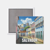 Salvador Brazilië Perlourinho Reizen Magneet (Voorkant / Achterkant)