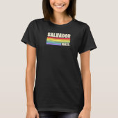 Salvador Brazilië Rainbow Gay Pride Merch Retro 70 T-shirt (Voorkant)