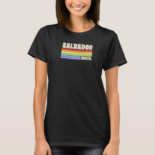 Salvador Brazilië Rainbow Gay Pride Merch Retro 70 T-shirt