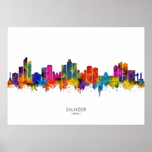 Salvador Brazilië Skyline Poster (Voorkant)