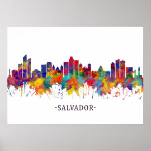 Salvador Brazilië Skyline Poster