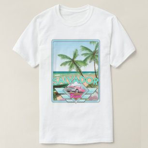 Salvador Brazilië vintage stijl reisposter. T-shirt