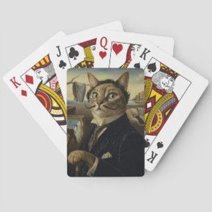 Salvador Dali Surrealistische Kunstenaar Kat Portr Pokerkaarten