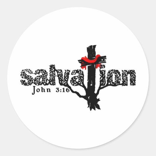 Salvador John 3:16 Christelijk Ronde Sticker (Voorkant)
