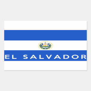 Salvador Land Vlaggen Symbool Naam Tekst Rechthoekige Sticker