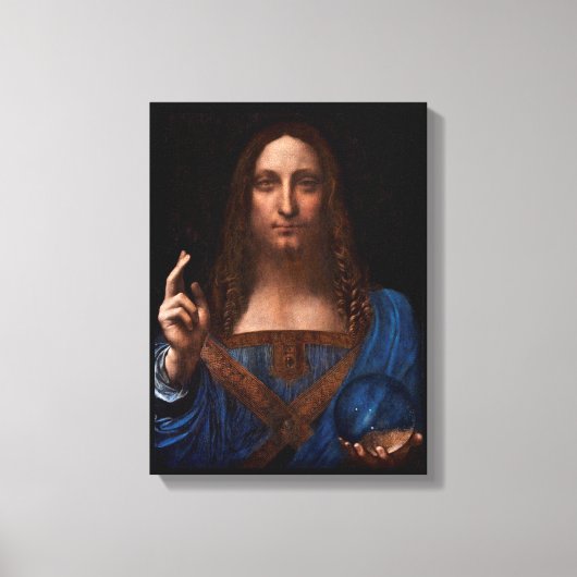salvador mundi door leonardo da vinci canvas afdruk (Voorkant)