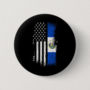 Salvadoraanse Amerikaanse vlag - El Salvador VS T- Ronde Button 5,7 Cm