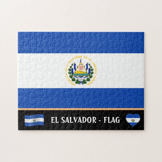 Salvadoraanse vlag en Salvadoraans land / El Salva Legpuzzel (Horizontaal)