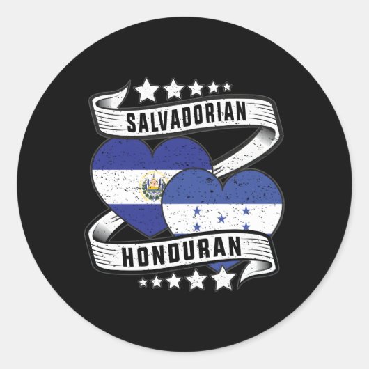 Salvadoraanse vlag Honduras Y El Salvador Ronde Sticker (Voorkant)