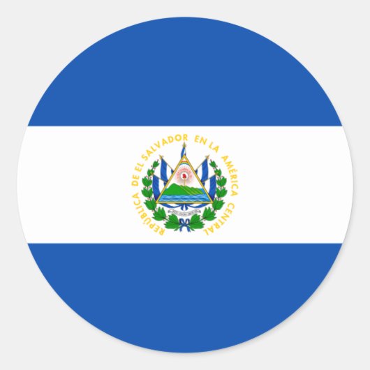 Salvadoraanse vlag, vlag van El Salvador Ronde Sticker (Voorkant)