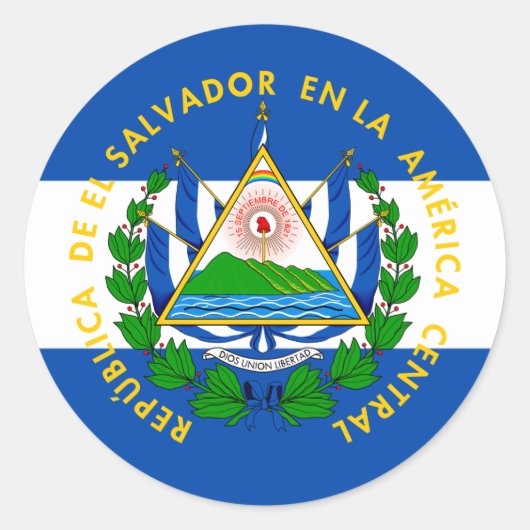 Salvadoraanse vlag & wapen, El Salvador Ronde Sticker (Voorkant)