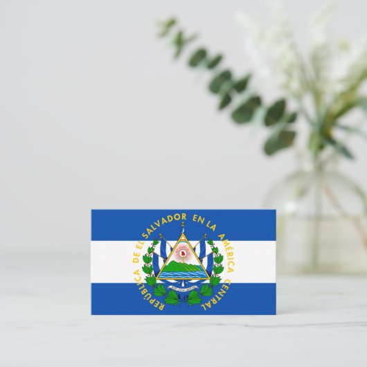 Salvadoraanse vlag & wapen, El Salvador Visitekaartje (Staand voorkant)