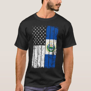 Salvadoran America Flag T-Shirt - El Salvador VS