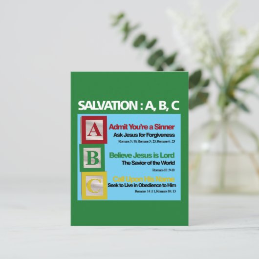 Salvatie ABC Briefkaart (Staand voorkant)