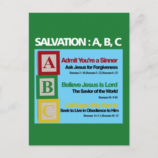 Salvatie ABC Briefkaart (Voorkant)