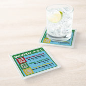 Salvatie ABC Glazen Onderzetter (Schuin)