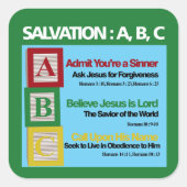 Salvatie ABC Vierkante Sticker (Voorkant)
