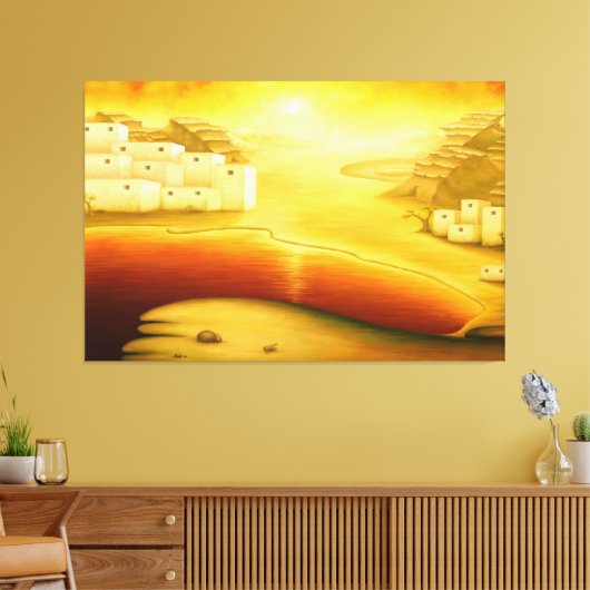 "Salvation" - Midden-Oosten, Orient Sunset Paintin Canvas Afdruk (Insitu (Woonkamer))