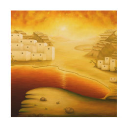 "Salvation" - Midden-Oosten, Orient Sunset Paintin Hout Afdruk