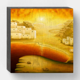 "Salvation" - Midden-Oosten, Orient Sunset Paintin Houten Kist Print