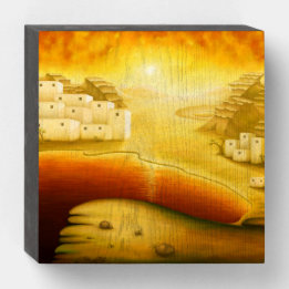 "Salvation" - Midden-Oosten, Orient Sunset Paintin Houten Kist Print