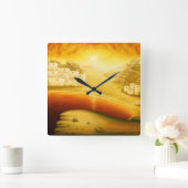 "Salvation" - Midden-Oosten, Orient Sunset Paintin Vierkante Klok (Huis)