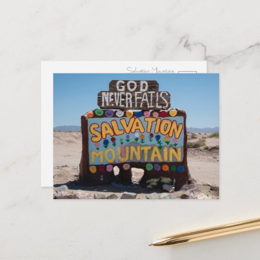 Salvation Mountain Welcome Sign Briefkaart (Voorkant / Achterkant in situ)